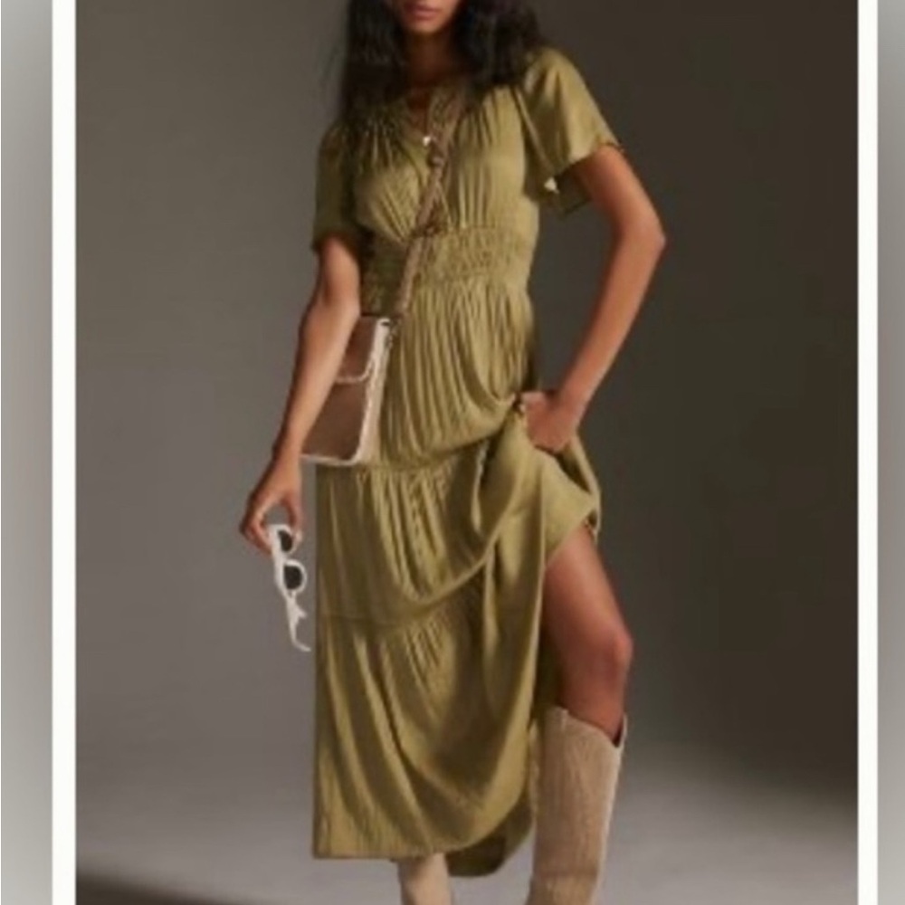 Anthropologie Somerset Dress Medium Green